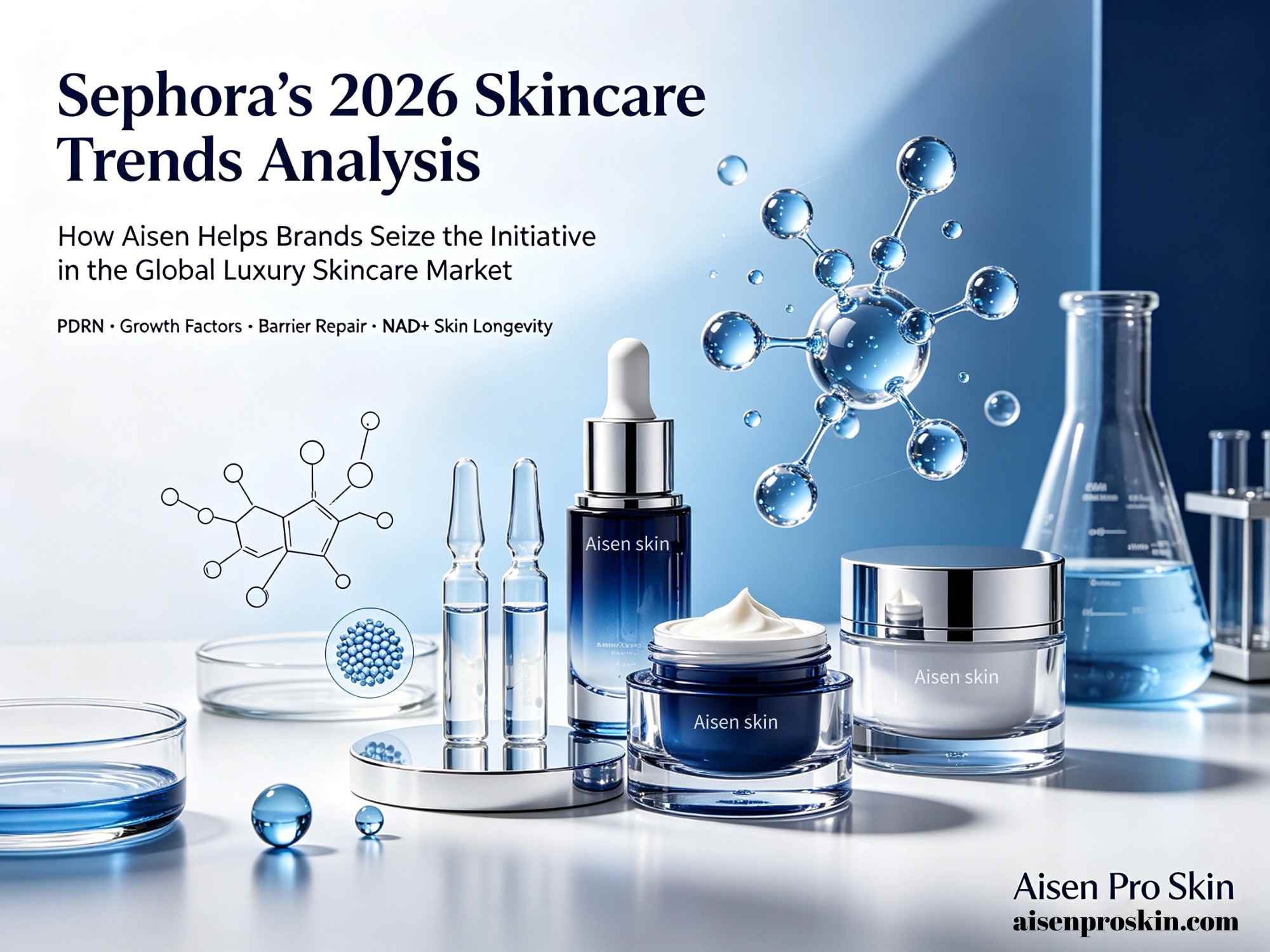 Analyse des tendances soins de la peau de Sephora pour 2026 : comment Aisen aide les marques à prendre l’initiative sur le marché mondial des soins de luxe.